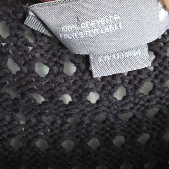 SWEATY BETTY |Tides High Open Weave Jumper sweater Crochet Black Sz 8 - Picture 9 of 9